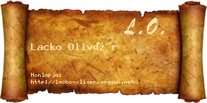 Lacko Olivér névjegykártya