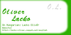 oliver lacko business card